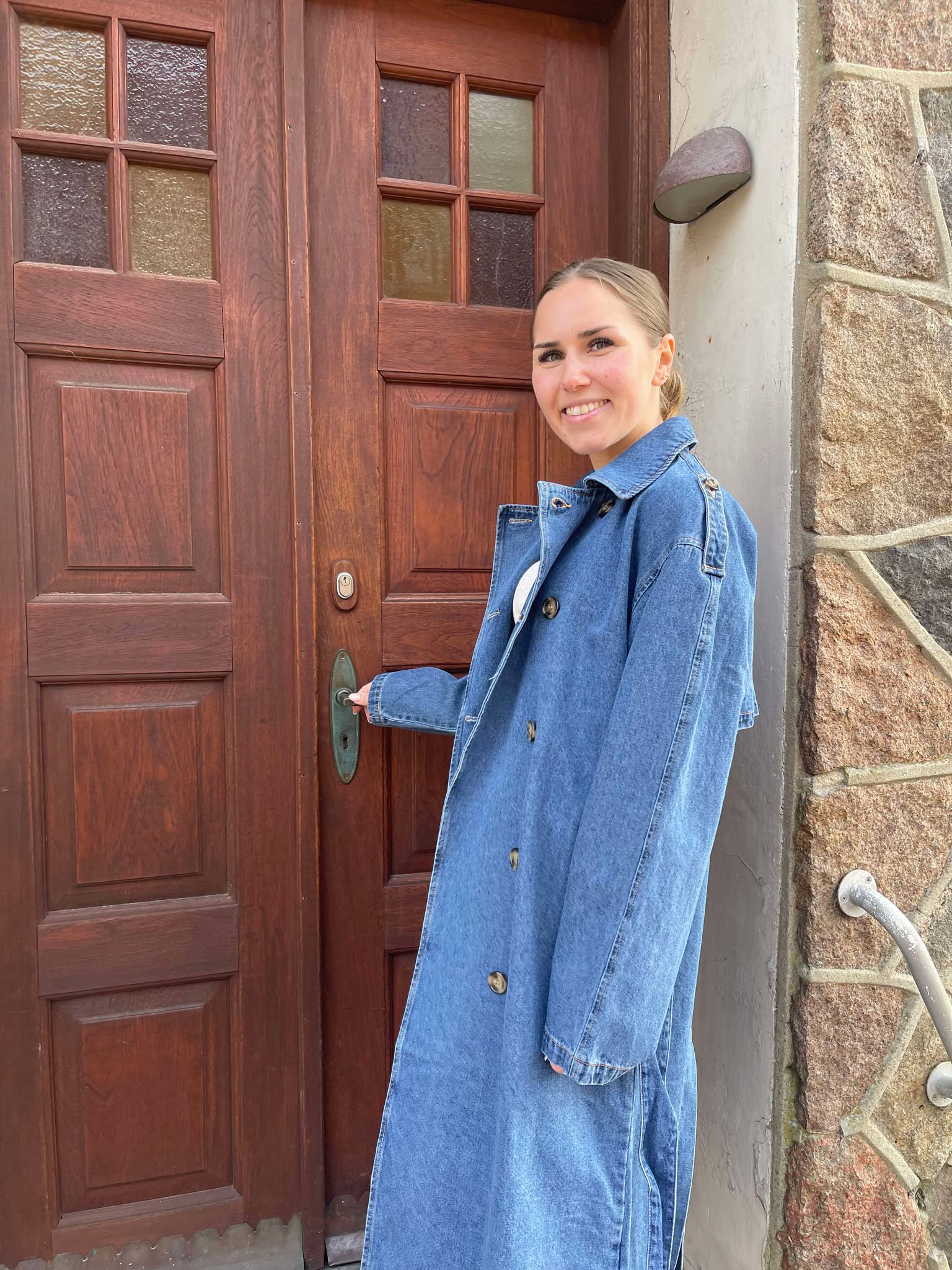 JXSOPHI Trenchcoat - Medium Blue Denim